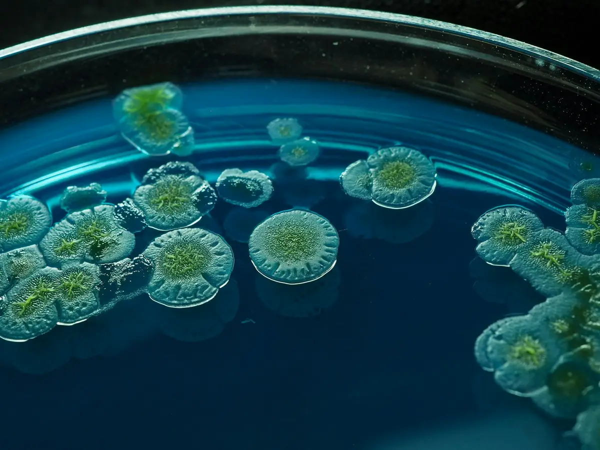 Microbial colonies growing on a culture dish